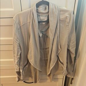 Anthropologie Linen Moto Jacket Blazer